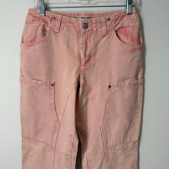 Free People We the Free Supersonic High Waist Slim Crop Barrel Jeans Pink 4 NEW - Picture 6 of 10